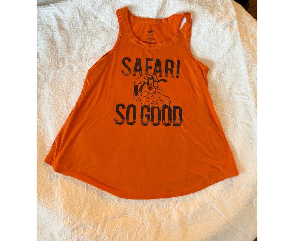 Disney's Goofy Safari So Good Animal Kingdom Orange Women's Tank Top, GUC, M
